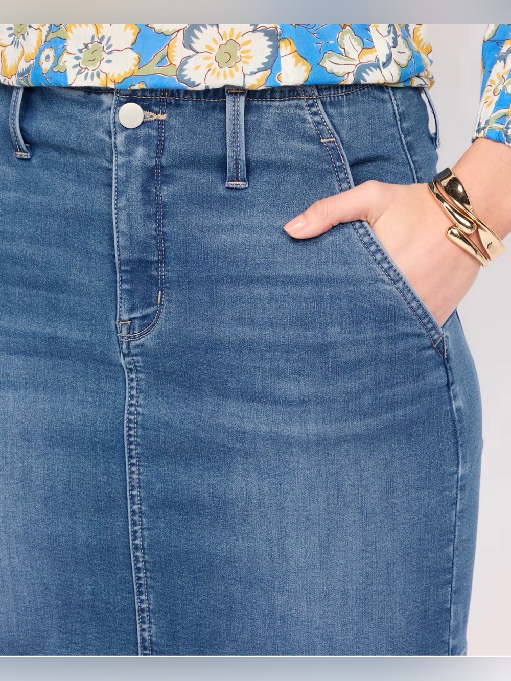 41 Hawthorn Lyric High Waisted Mini Skirt Blue Size 4 NWT STITCH FIX - Picture 3 of 11
